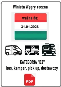 eWinieta WĘGRY ROCZNA -BUS do 3.5t (Kat. D2)(ważność do 31.01.2027)